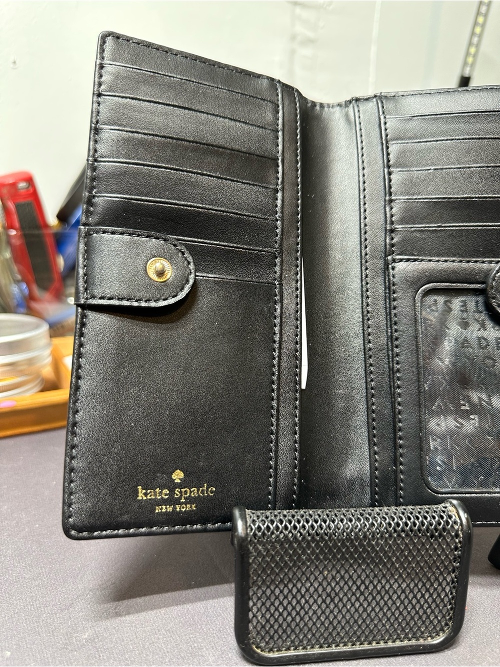 kate spade Black Wallet with Cream Polka Dots - Picture 7 of 7